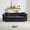 Black, variant on Classic Modern Sofa, 84-Inch Chesterfield with Classic Rolled Arms and Tasseled Decorative Clouds in Velvet, Luxury Three-Seater Sofa Suitable for Living Rooms, Bedrooms, Apartments (Gray)
