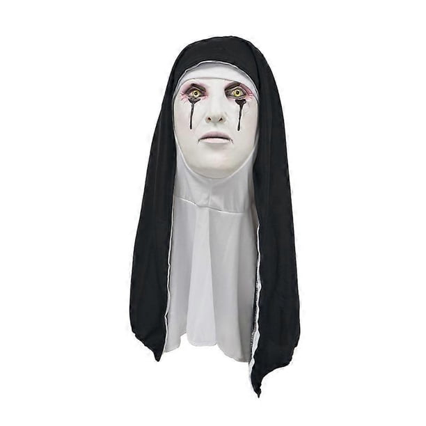 1 Halloween Mask, Scary Latex Nun Mask, Halloween Party Scary Full Head Costume Mask, Halloween Scary Makeup Mask