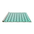 thumbnail image 2 of Ahgly Company Machine Washable Indoor Round Solid Turquoise Blue Modern Area Rugs, 3' Round, 2 of 4