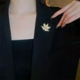 thumbnail image 6 of RSAMD Wedding Crystal Maple Leaf Brooch Pin Clothing Collar Corsage Pin Women Jewelry, 6 of 7