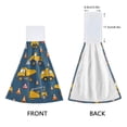 thumbnail image 4 of Yellow Truck Tractor Pattern Hand Towels 2 Pack Quick Dry Velvet Soft with Velcro Kitchen Bath 14x18in, 4 of 7