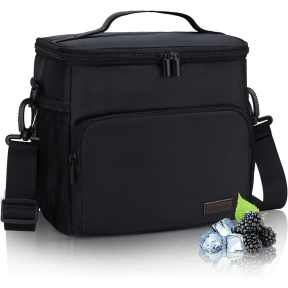 Gloppie Lunch Bags for Adults Men Women Insulated  Lunch Box Bag Lunch Cooler Bag Reusable Lunchbag, Black