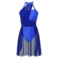 thumbnail image 5 of Doomiva Women Modern Contemporary Dance Dress Lyrical Leotard Costume Chiffon Flowy Dress Royal Blue L, 5 of 7