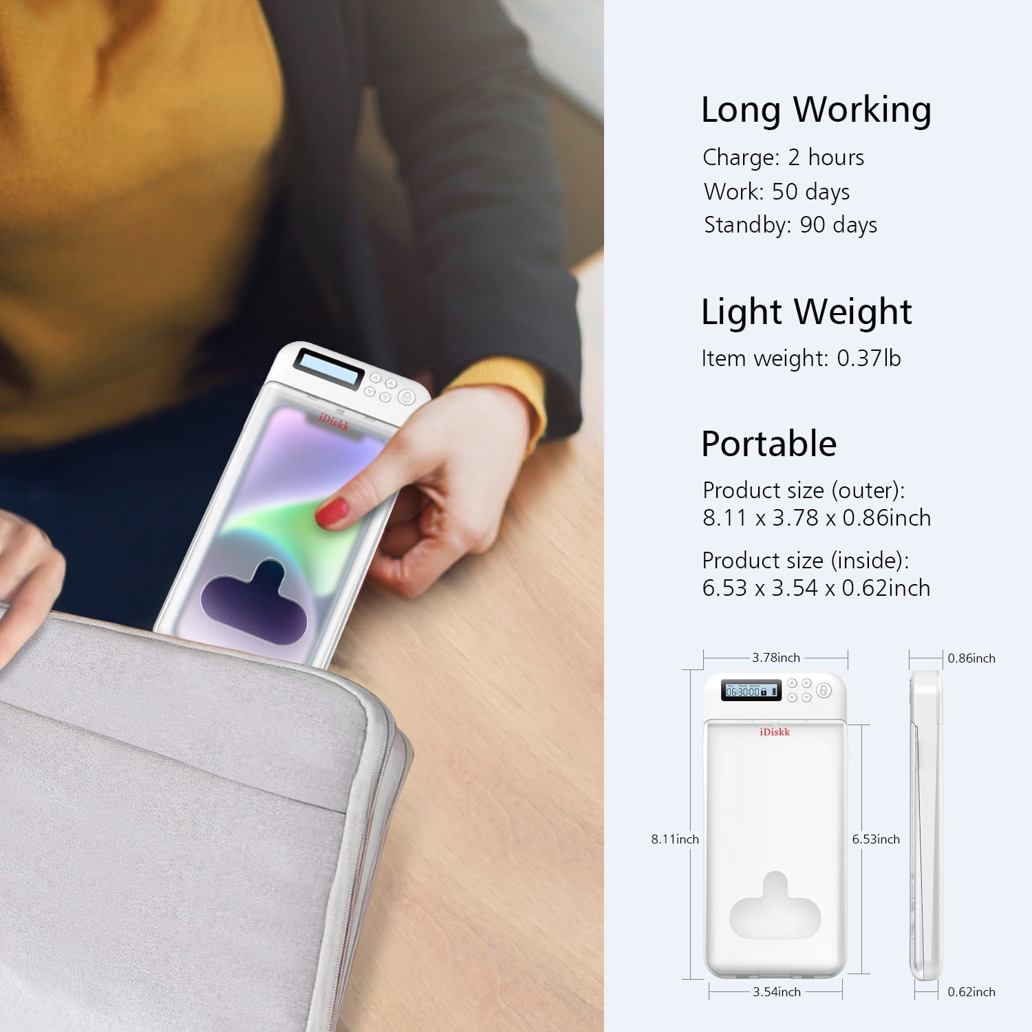 iDiskk Cell Phone Lock Case with Timer Portable Locker Box