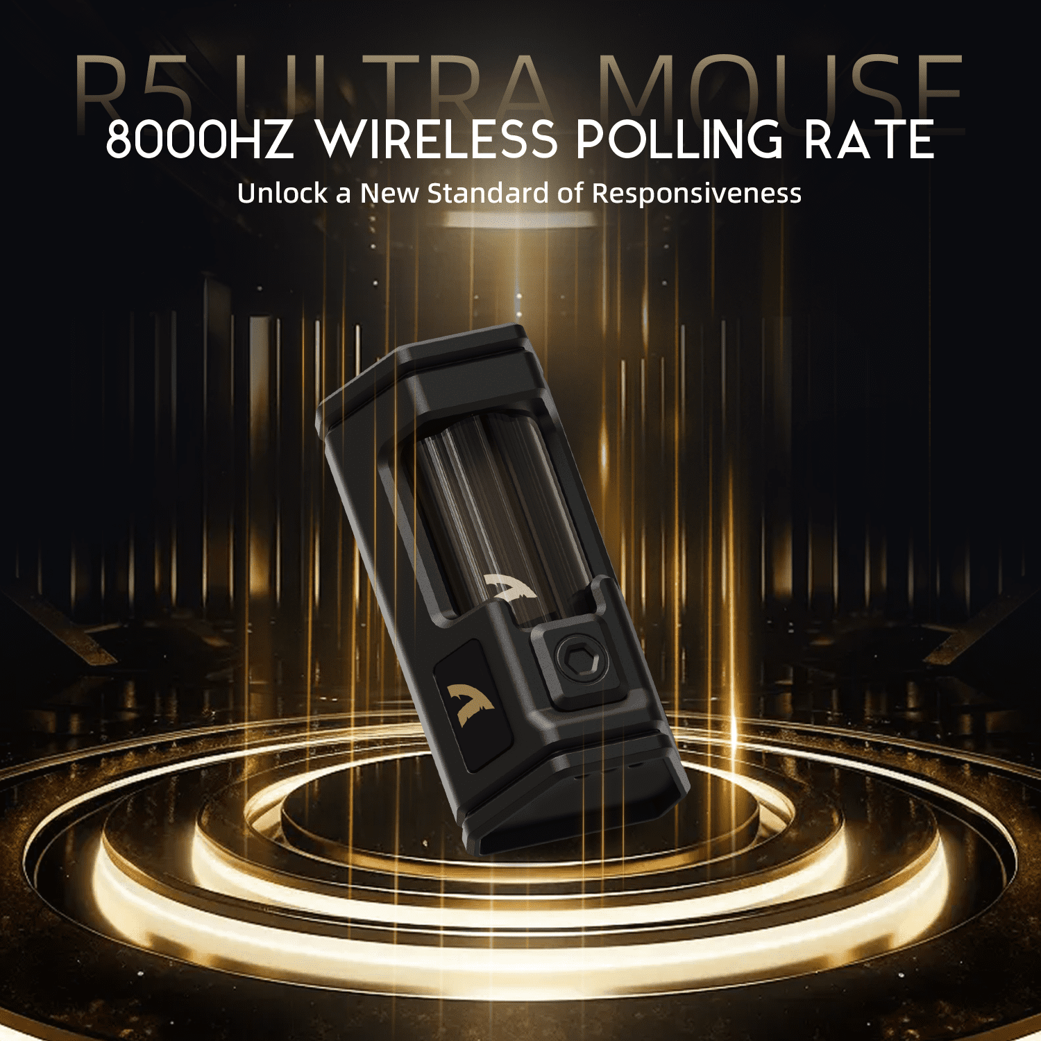 ATTACK SHARK R5Ultra Carbon Fiber Wireless 8K PAW3950MAX Gaming Mouse with 8K Coiled Cable,39g SUPERLIGHT, 8K Hz Wireless Polling Rate, MCU Nodic 52840, DPI up to 42000, BT/2.4G Wireless/Wired