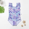 thumbnail image 2 of Kids Swimsuits Girls One Piee Bathing Suit Polyester Quck Dry Shoudler Ruffle Floral Swimwear Baby Bathing Suit Girl Light Purple 4 Years-5 Years, 2 of 6