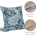 thumbnail image 4 of Chinoiserie Pillow Covers 18x18 Inch Pack of 2 Blue and White Throw Pillow Covers Modern Outdoor Floral Pillowcase Square Linen Cushion Cover for Bedroom Sofa Couch Home Decor, 4 of 6