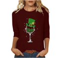 thumbnail image 2 of T-Shirt Imprimé pour Dames, Col Rond, Manches Trois-Quarts, Manches 3/4, Coupe Ample, 2 of 6