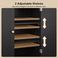 thumbnail image 5 of 39.5" Kitchen Pantry Cabinet with Open Shelves & Double Doors, Floor Bathroom Storage Cabinet, Freestanding Accent Cabinet with 2 Adjustable Shelves for Home, Dining Room, Black, 5 of 10