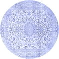 thumbnail image 1 of Ahgly Company Machine Washable Indoor Round Medallion Blue Traditional Area Rugs, 8' Round, 1 of 4