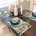 thumbnail image 5 of Placemats Set Of 4 / 6, Lilies Flowers Pine Green Leaves Placemats For Dining Table Indoor/Outdoors Heat Resistant Washable Placemats 18" X 12", 5 of 7