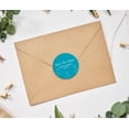 thumbnail image 2 of Darling Souvenir Round 45 Pcs Dandelion Wishes Save The Date Stickers Personalized Bride Groom Names And Date Envelope Seals - Turquoise, 2 of 4