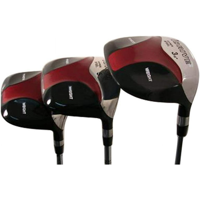 Senior Men's iDrive Red Square Anti-Slice Draw Fairway 3 5 7 Wood Set Golf  Clubs, Right Handed Senior Flex with Premium Men's Arthritic Grip