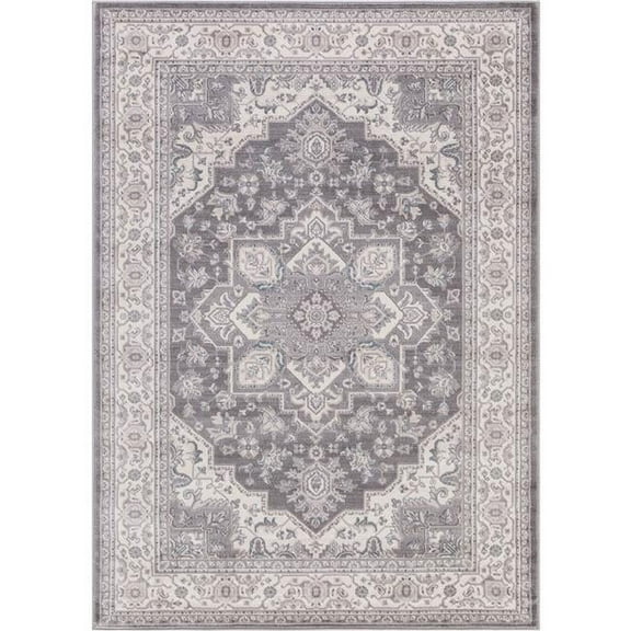 Concord Global 45465 5 ft. 3 in. x 7 ft. 7 in. Lara Heriz - Grey