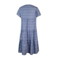 thumbnail image 3 of Summer Dresses for Women Plus Size,Women Tunic Dresses Polka Dot Casual V Neck Short Sleeve Skater Dress Elegant A-Line Pleated Flowy Swing Dress Knee Length Midi Dress Ladies, 3 of 6