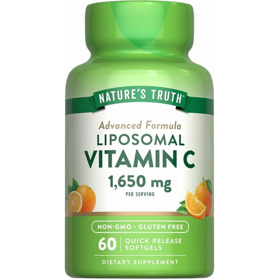Liposomal Vitamin C | 1650mg | 60 Softgels | Non-GMO, Gluten Free | by Nature's Truth