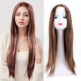thumbnail image 1 of Women Long Straight Wig, Brown Gold Straight Wig Gradient Synthetic  for Party, 1 of 7