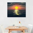 thumbnail image 2 of WERPE  Canvas Prints Wall Art Decor Large Yellow Sunset over the ocean Picture Curved Horizon Painting Artwork for Dining Room Kitchen Home Decor Stretched and Framed Ready to Hang, 2 of 4