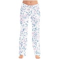thumbnail image 2 of Otvok Women Pink Printed Pants Elastic Waist Draw Rope Pocket Full Length Pants, 2 of 6