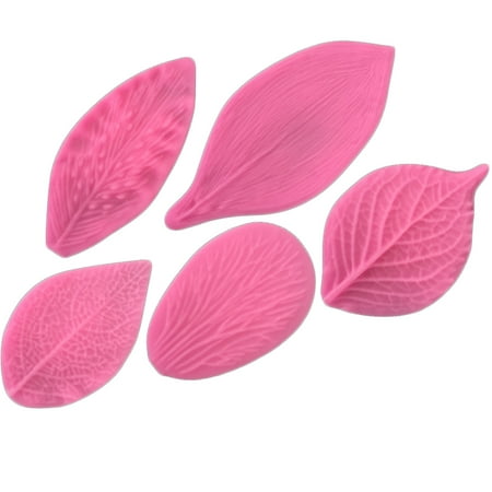 

5pcs/set Leaf Silicone Mold Fondant Cake Decorating Tool Peony Rose Floral Petal