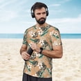 thumbnail image 4 of Wukai Tropical Leaves Flower Print Men's Short-Sleeved Mesh T-Shirt,Quick-Dry Short Sleeve Workout T-Shirt-X-Large, 4 of 8