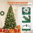 thumbnail image 6 of VEVOR Christmas Tree, 7.5ft Prelit Artificial Xmas Tree, Full Holiday Decor Tree with 550 Warm White LED Lights, 1346 Branch Tips, Metal Base for Home Party Office Decoration, 6 of 9