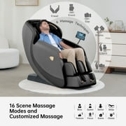 Real Relax 3D SL-Track Massage Chair, Full Body Zero Gravity Shiatsu Thai Massage Recliner, Black
