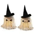 thumbnail image 1 of Decoraciones de Halloween para interiores con luz, repisa decorativa para dormitorio, estatua de Halloween, figura de fantasma de fiesta, fantasma Paquete de 2, 1 of 9
