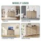 thumbnail image 5 of Cómoda de 8 cajones de ratán natural - Mueble de madera estilo campestre - Patas resistentes y tiradores dorados - Ideal para dormitorio, salón y entrada - Color Roble, 5 of 8