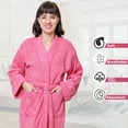 thumbnail image 2 of GOLD TEXTILES Premium Terry Cloth Robes for Women Lightweight Long Bathrobe, Adjustable Towel Robe Belt with Collar Large Long Rose Pack of 1, 2 of 6