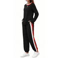 thumbnail image 3 of Shine Up Women 2 Piece Lounge Sets Striped Jogger Sets Fall Outfits Loose Sweatsuits with Pockets, 3 of 5