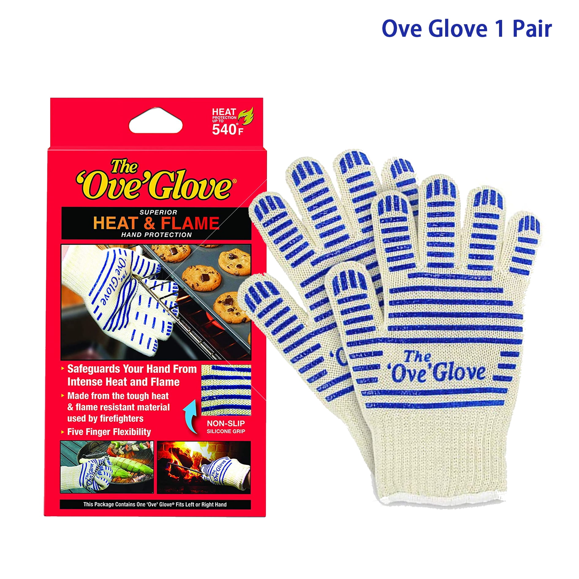 Ove Glove 2 Pack Oven Mitts, Superior Hand Protection, Anti-Slip Glove -  NEW