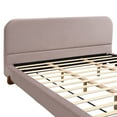 thumbnail image 5 of Christopher Knight Home Unique King Size Bed Frame, Velvet Upholstered with Solid Wooden Legs, Pink, 5 of 10
