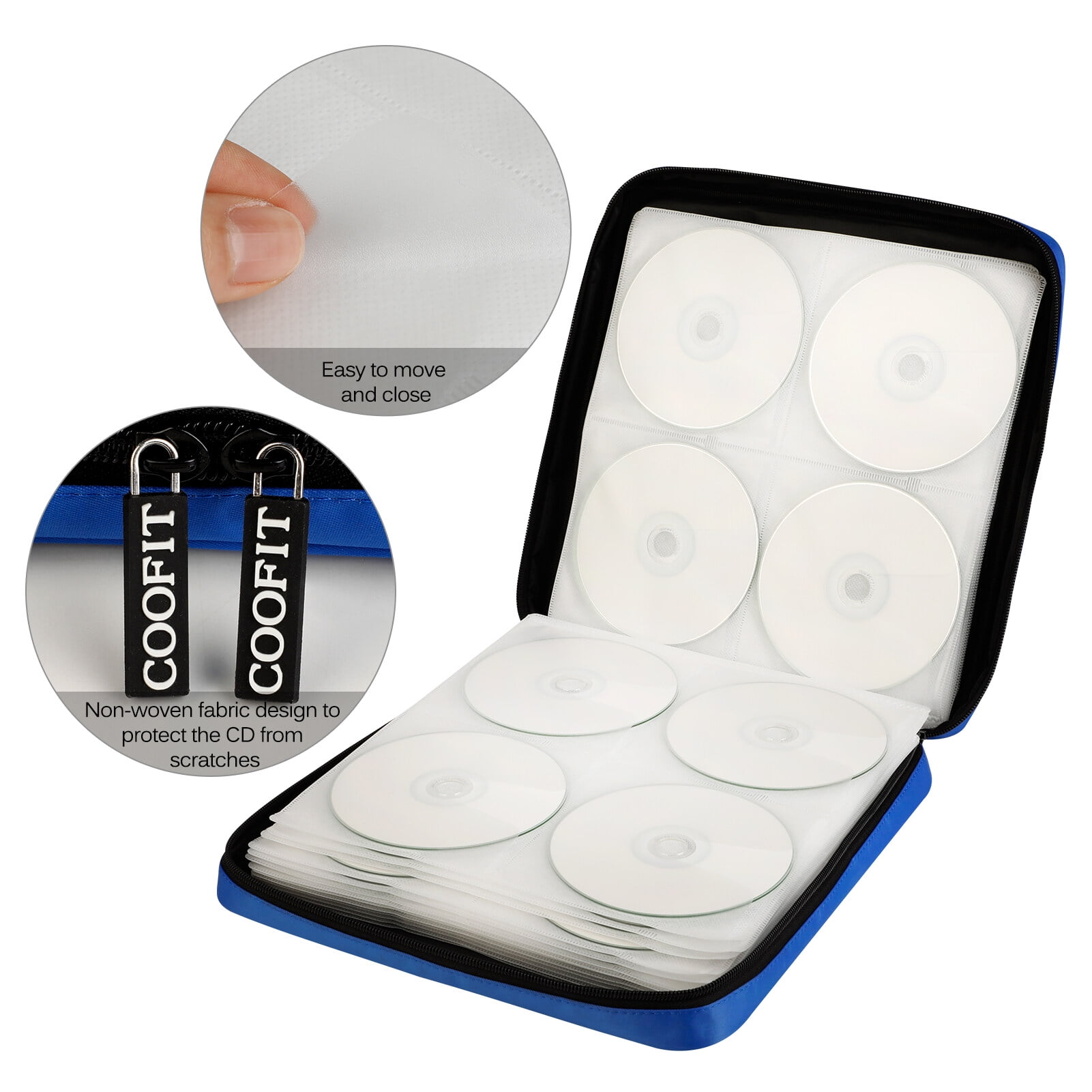 CD Case 160 Capacity Nylon Heavy Duty DVD Holder CD Organizer CD Storage Case