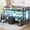 Black, variant on Bunk Bed with Desk & Charging Station & LED Lights & Safety Guardrail ,Twin Over Twin Size Metal Loft Bed Frame for Bedroom,Black