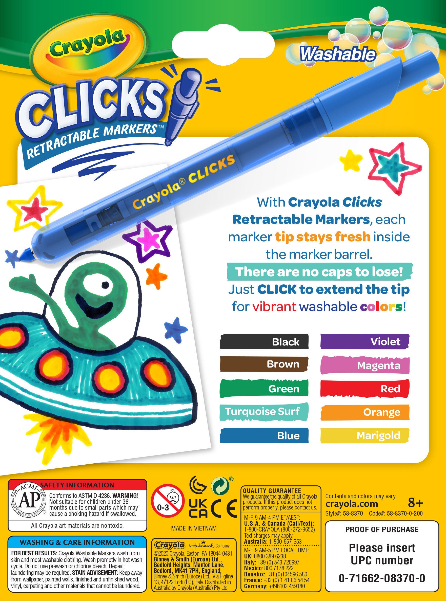 Crayola 10 Count Clickable Art Markers, Assorted Colors, Beginner Child - image 2 of 8
