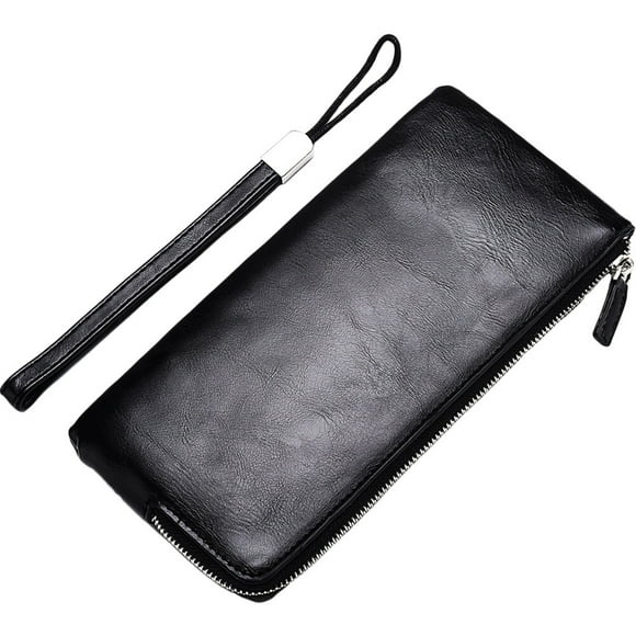 WORGEOUS Long Men Zipper Purse Portable Billetera Multifunción Moldista de cartas de cartera larga Bolsa de almacenamiento
