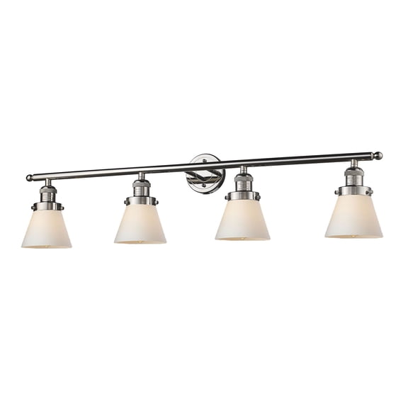 Innovations 4-LT LED Small Cone 42.25" Bathroom Fixture - Polished Nickel - 215-PN-G61-LED