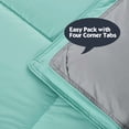 thumbnail image 3 of HIG Reversible Lightweight Comforter Set - All Season Down Alternative Comforter Queen Summer Duvet Insert Blue Quilted Bedding Comforters with Corner Tabs Full/Queen Size Aqua Blue/Light Grey, 3 of 8