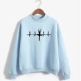 thumbnail image 3 of Sudadera con estampado de bailarina y latidos del corazón para mujer, jersey de punto con cuello redondo coreano, ropa de mujer de color caramelo para otoño e invierno, 3 of 5