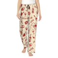 thumbnail image 1 of Fotbe Red Wine Pantalones de Pijama para Mujer, Pantalones de Dormir, Pantalones Pj con Cordón y Bolsillos-Medium, 1 of 6