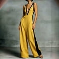 thumbnail image 5 of Sokhug Women Sleeveless Wide Leg Jumpsuit Deep V Neck Contrast Binding with Pocket Elegant Formal Casual Full Length Romper, 5 of 6