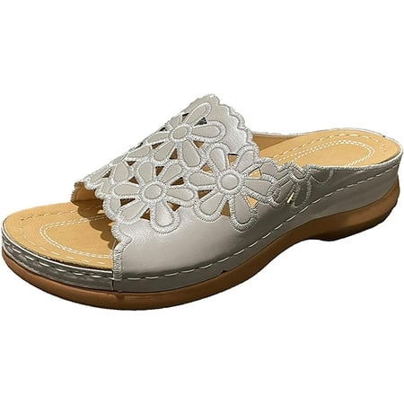 

Indoor Outdoor Slippers Women Breathable Slip on Womens Flip Flops Roman Large Size Bohemia Summer Beach Shoes