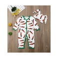 thumbnail image 3 of Infant Baby Boy Girl Easter Bunny Outfit Long Sleeve Romper Cartoon Carrot Print Jumpsuit Bodysuit Rabbit Ears Hat (White, 6-12 Months), 3 of 9