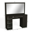 Ibbie Modern Vanity Table 7 Drawers Lights Mirror Glass Top Crystal