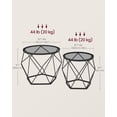 thumbnail image 3 of VASAGLE Round Coffee Tables for Living Room, Set of 2 Side Tables, Different Sized, Modern Style, Removable Tabletop, Steel Frame, Slate Gray and Ink Black, 3 of 5