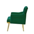 thumbnail image 7 of SYNGAR Accent Chair for Living Room, Bedroom Comfy Reading Armchair, Mid Century Modern Arm Chair Soft Upholstered Cozy Side Single Sofa Chair Relaxing Seating, Golden Metal Legs, Green, 7 of 7