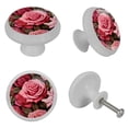 thumbnail image 4 of Rose Fluorescent Drawer Pulls: Round 4-Pack of Glow-in-the-Dark Knobs - Suitable for Cabinets, Wardrobes, Dressers Furniture Decor - Includes Screws - Dresser Knobs, 4 of 6