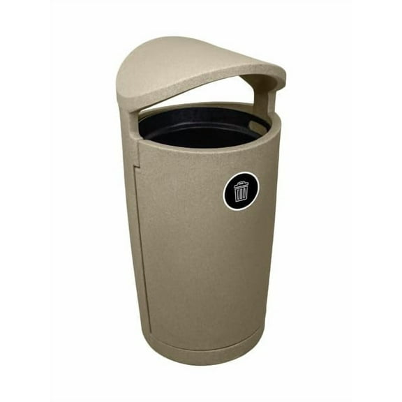 Sturdy Essentials Modern 36 Gallon European Style Indoor or Outdoor Trash Can Waste Receptacle for Patios, Pool Decks, Parks, and Businesses - Sandstone Waste