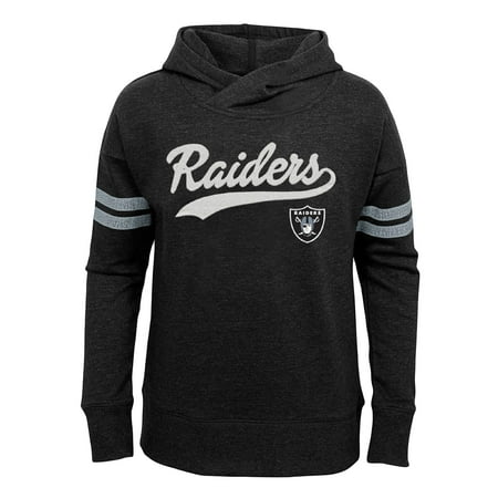 - Girls Youth Black Oakland Raiders French Terry Pullover Hoodie